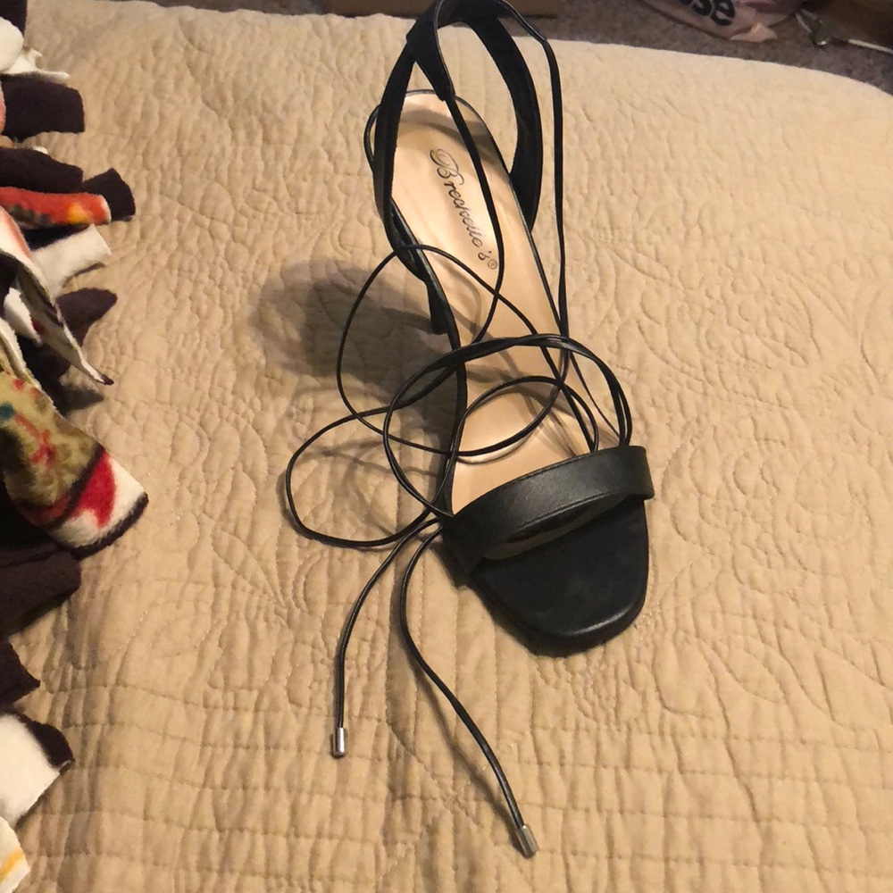 Wrap/lace up heels